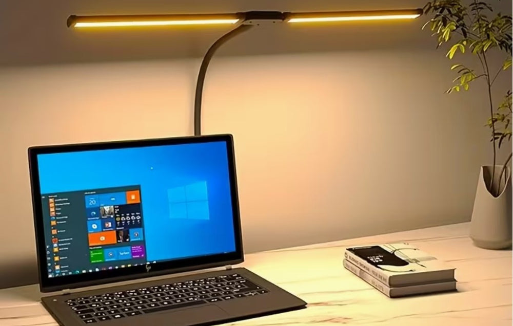 Lampe de bureau LED — Barre large & col de cygne