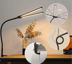 Lampe de bureau LED : têtes orientables à 360°, col de cygne flexible et pince de fixation au bureau